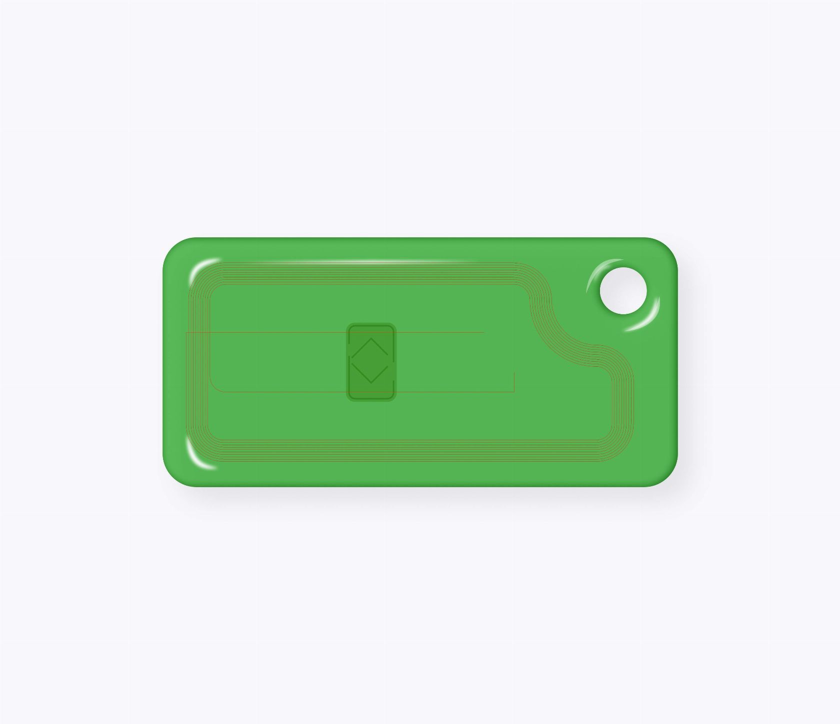 RFID-брелок NEOKEY® Air CARAMEL® (прямоугольной формы) MIFARE 1k 4b nUID прозрачный зеленый