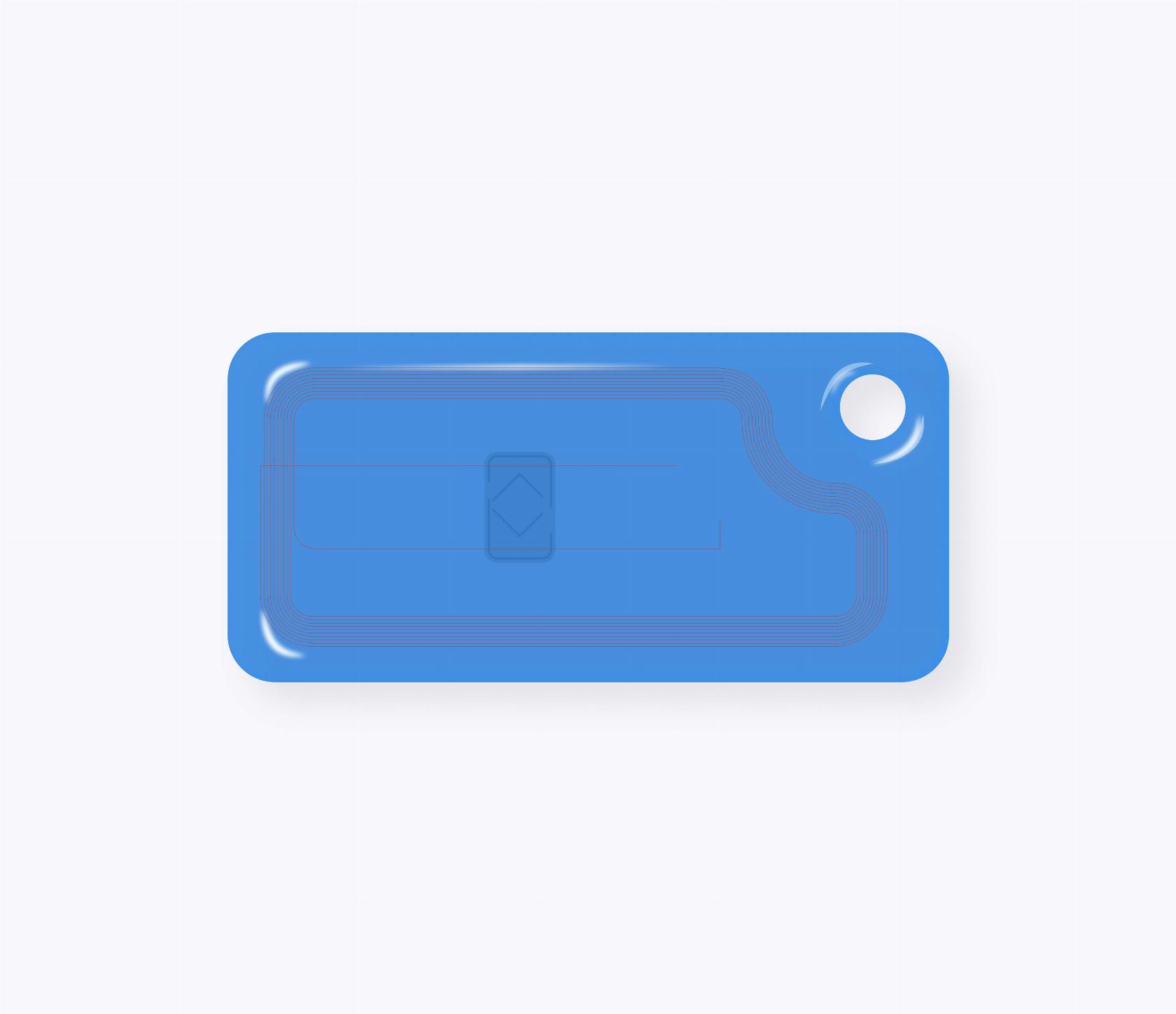 RFID-брелок NEOKEY® Air CARAMEL® (прямоугольной формы) MIFARE 1k 4b nUID прозрачный синий