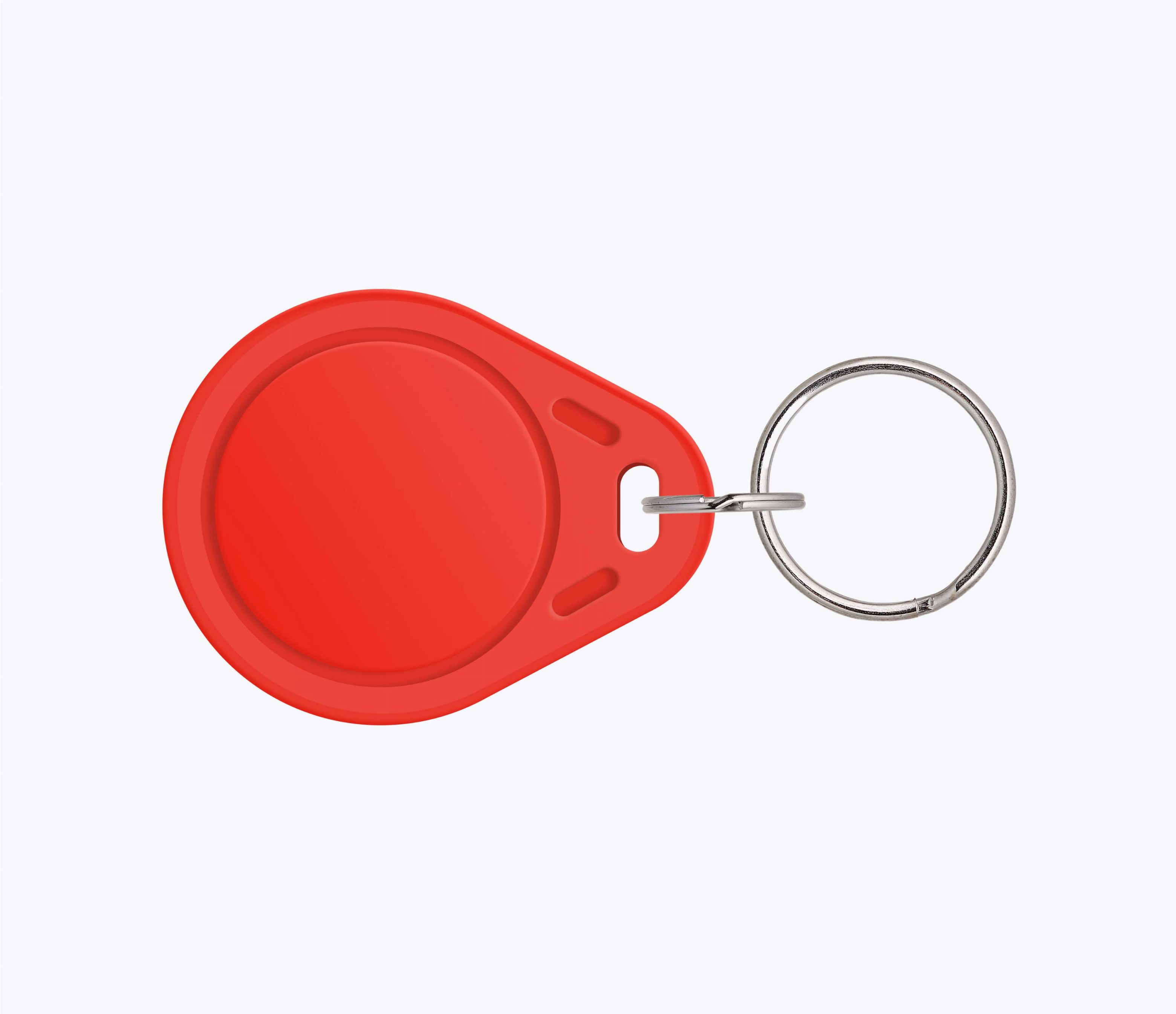 Пластиковые ABS брелоки с чипом и кольцом красные Пластиковые ABS RFID-брелоки с чипом и вашим логотипом