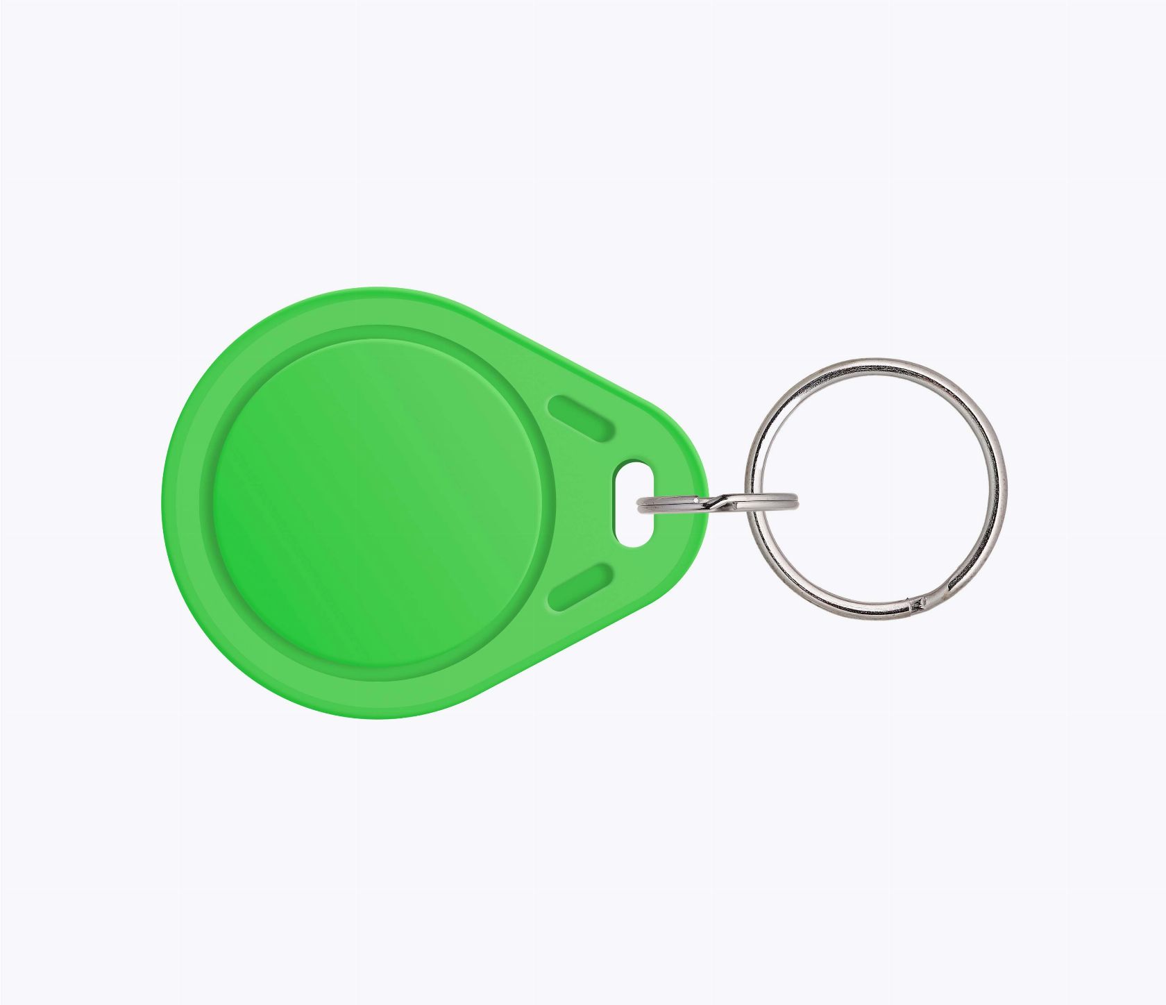 Пластиковые ABS брелоки с чипом и кольцом зеленые Пластиковые ABS RFID-брелоки с чипом и вашим логотипом