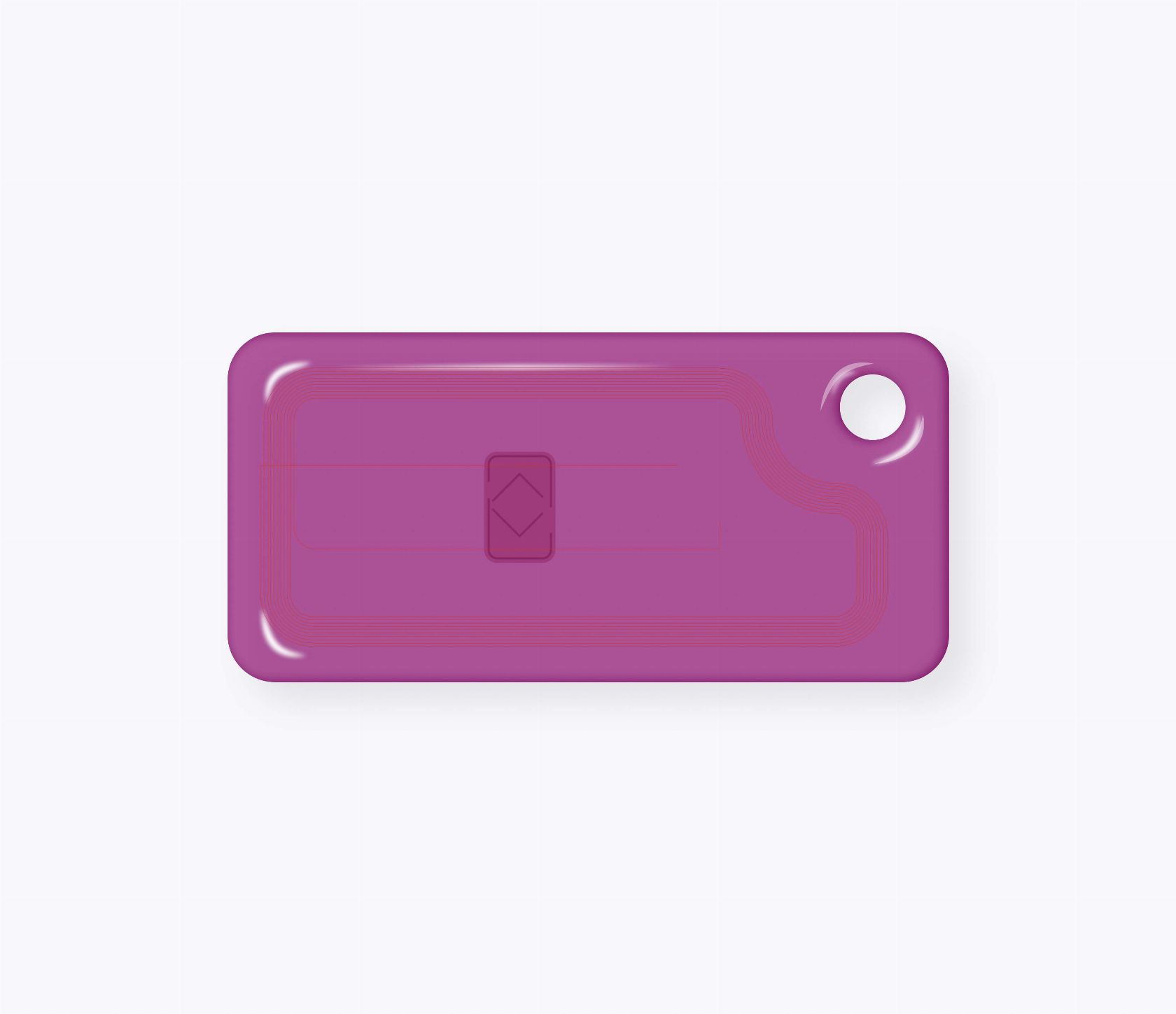 RFID-брелок NEOKEY® Air CARAMEL® (прямоугольной формы) MIFARE 1k 4b nUID прозрачный пурпурный