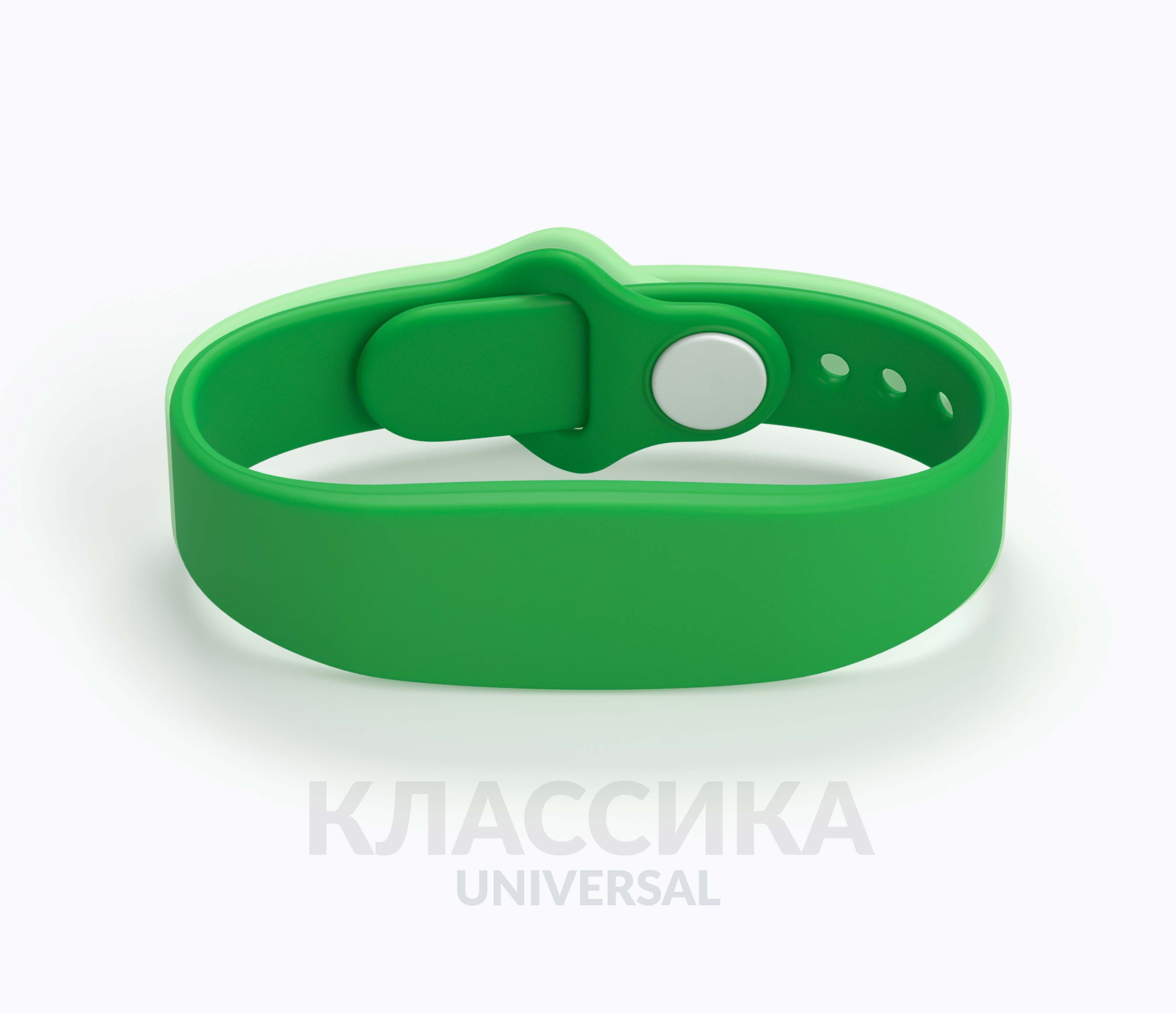 Силиконовый RFID-браслет Классика U с чипом SMARTTAG® TK4100, зеленый  купить с доставкой по России