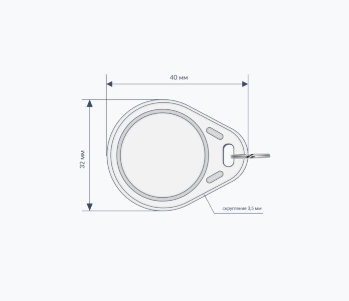 Пластиковые RFID-брелоки из ABS с чипом Mifare Zero схема Пластиковые RFID брелоки из ABS с чипом Mifare Zero 4 byte nUID